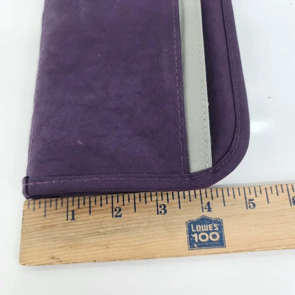 Zoppen RFID Passport Holder Travel Wallet Navy Zip Around Organizer Wristlet